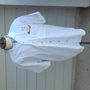 CIGAR AFICIONADO Collection Pocket White Cotton Sz L Button Up Shirt VTG 90s NEW